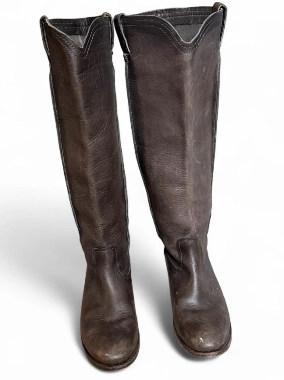 Frye‎ Cara Tall Riding Boots Gray Leather Size 9.5